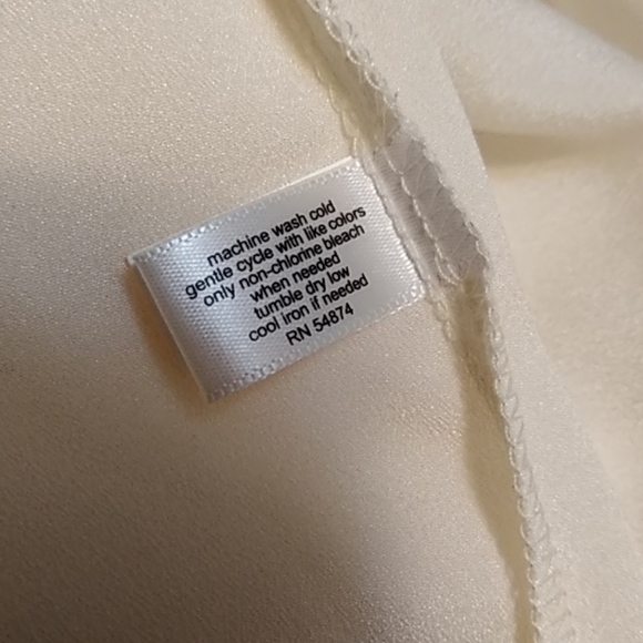 The Limited Women's Sheer Long Sleeve Blouse Chiffon Cream Button Down XL - Picture 6 of 6